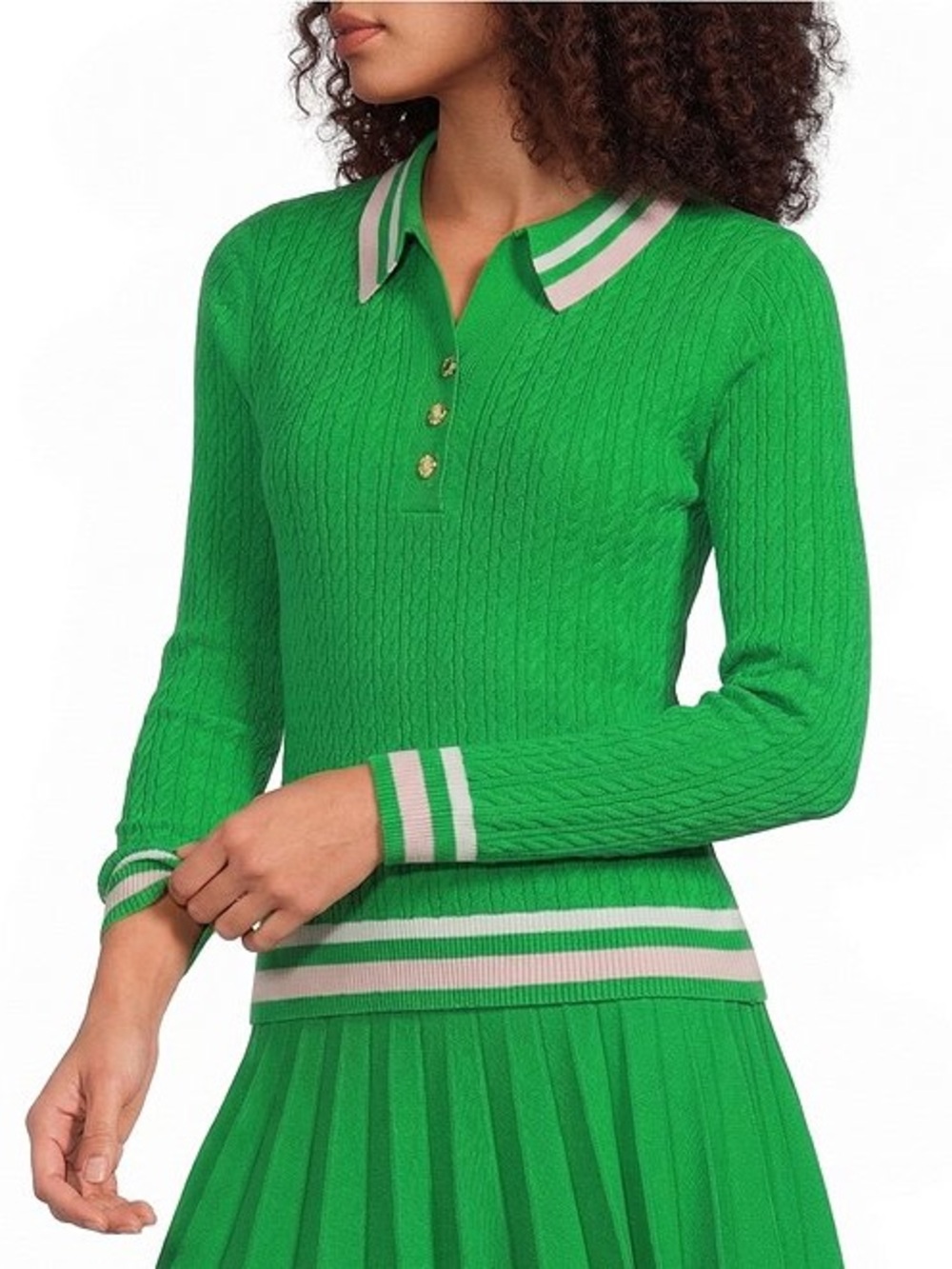 Lilly Pulitzer Suzette Long Sleeve Stripe Trim Sweater, Medium